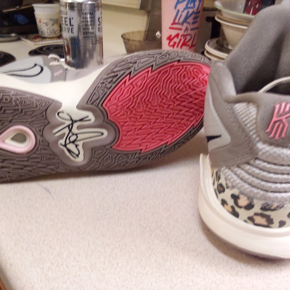 Kids Gray and Pink Athletic Shoes